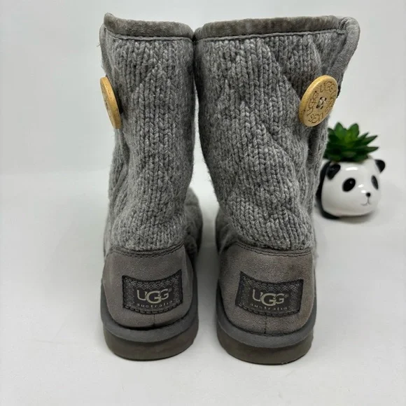 UGG Gray Knit Women's Winter Boots - Picture 2 of 5